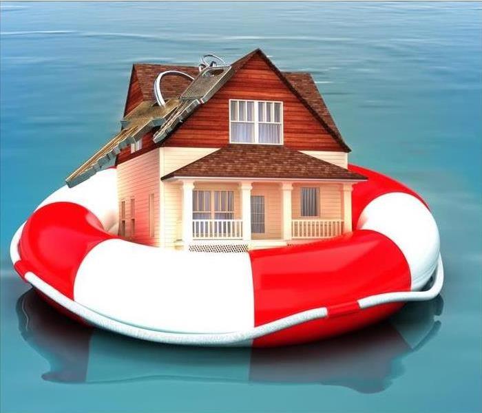 lifeboat and house